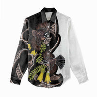 New Zealand Valentines Day Women Casual Shirt Piwakawaka Lovers Maori Koru Tattoo - Polynesian Pride