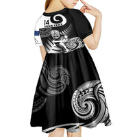 Custom New Zealand Silver Fern Rugby Kid Short Sleeve Dress Go Champions NZ All Black Maori Koru LT14 - Polynesian Pride