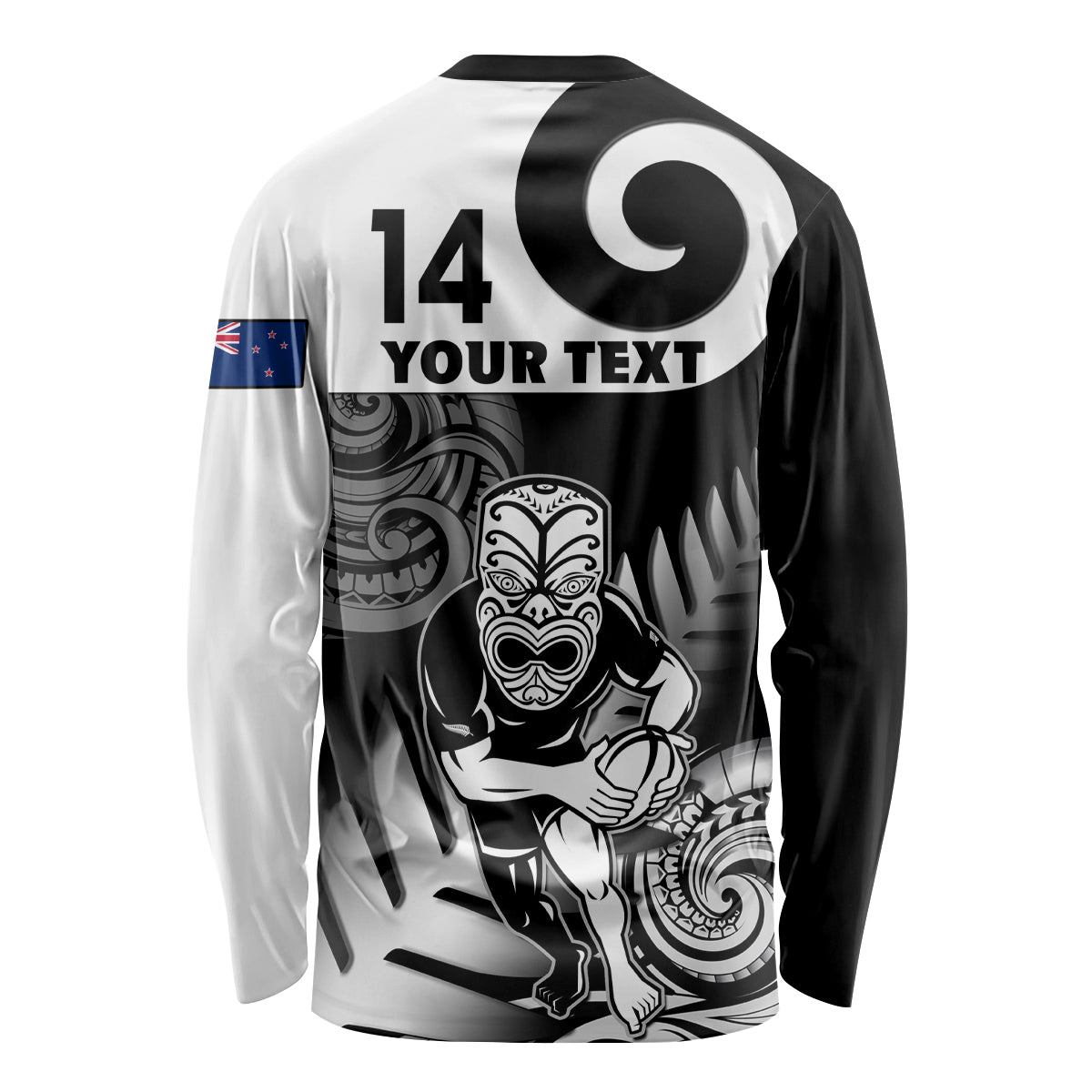 Custom New Zealand Silver Fern Rugby Long Sleeve Shirt Go Champions NZ All Black Maori Koru LT14 - Polynesian Pride