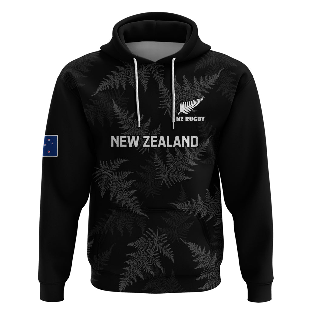 Custom New Zealand Silver Fern Rugby Hoodie 2023 Go Aotearoa World Cup LT14 Pullover Hoodie Black - Polynesian Pride