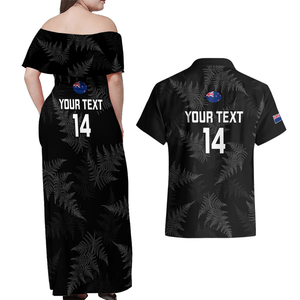 Tonga Rugby Couples Matching Off Shoulder Maxi Dress and Hawaiian Shirt 2023 World Cup Tongan Kupesi Ngatu Pattern LT14
