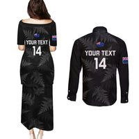 Custom New Zealand Silver Fern Rugby Couples Matching Puletasi Dress and Long Sleeve Button Shirts 2023 Go Aotearoa Champions World Cup LT14 - Polynesian Pride