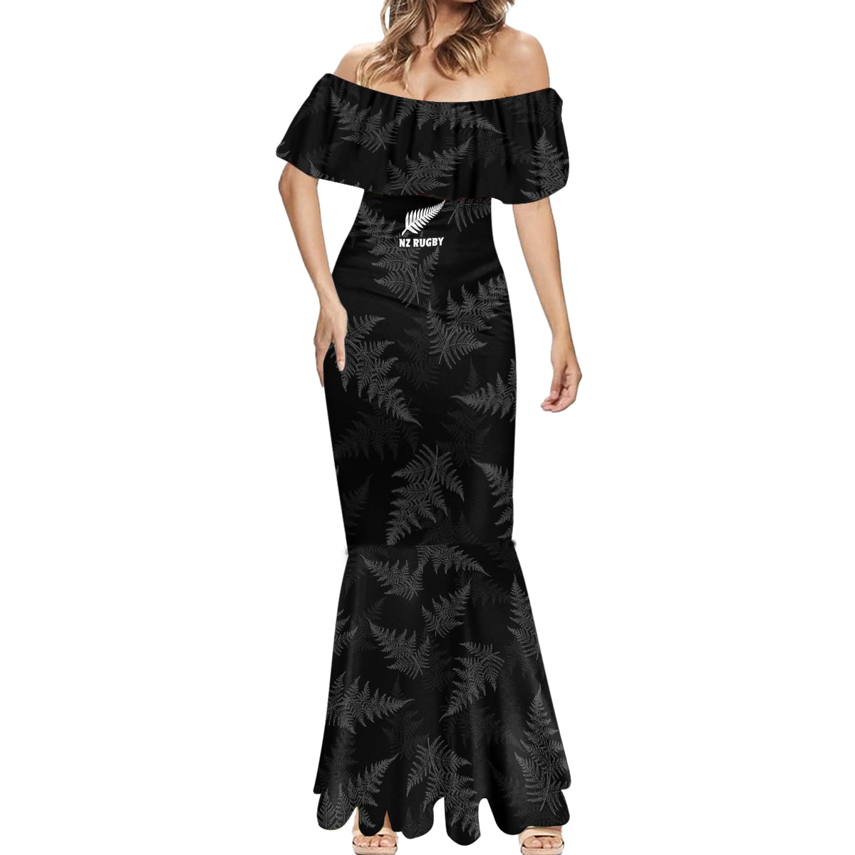 Custom New Zealand Silver Fern Rugby Mermaid Dress 2023 Go Aotearoa Champions World Cup LT14 - Polynesian Pride
