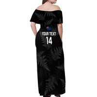 Custom New Zealand Silver Fern Rugby Off Shoulder Maxi Dress 2023 Go Aotearoa Champions World Cup LT14 - Polynesian Pride