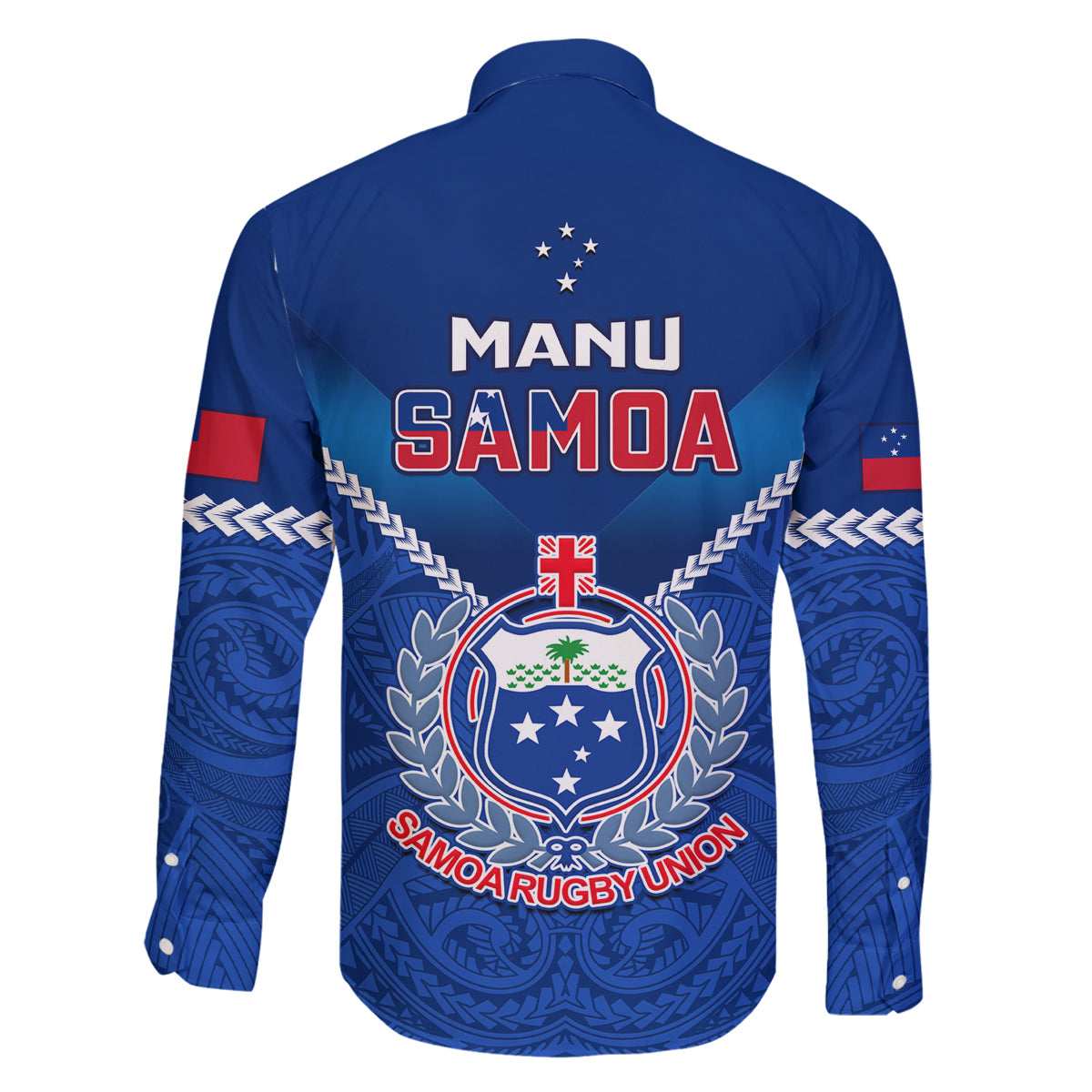 Samoa Rugby Family Matching Off Shoulder Short Dress and Hawaiian Shirt 2023 Go Manu Samoa LT14 - Polynesian Pride