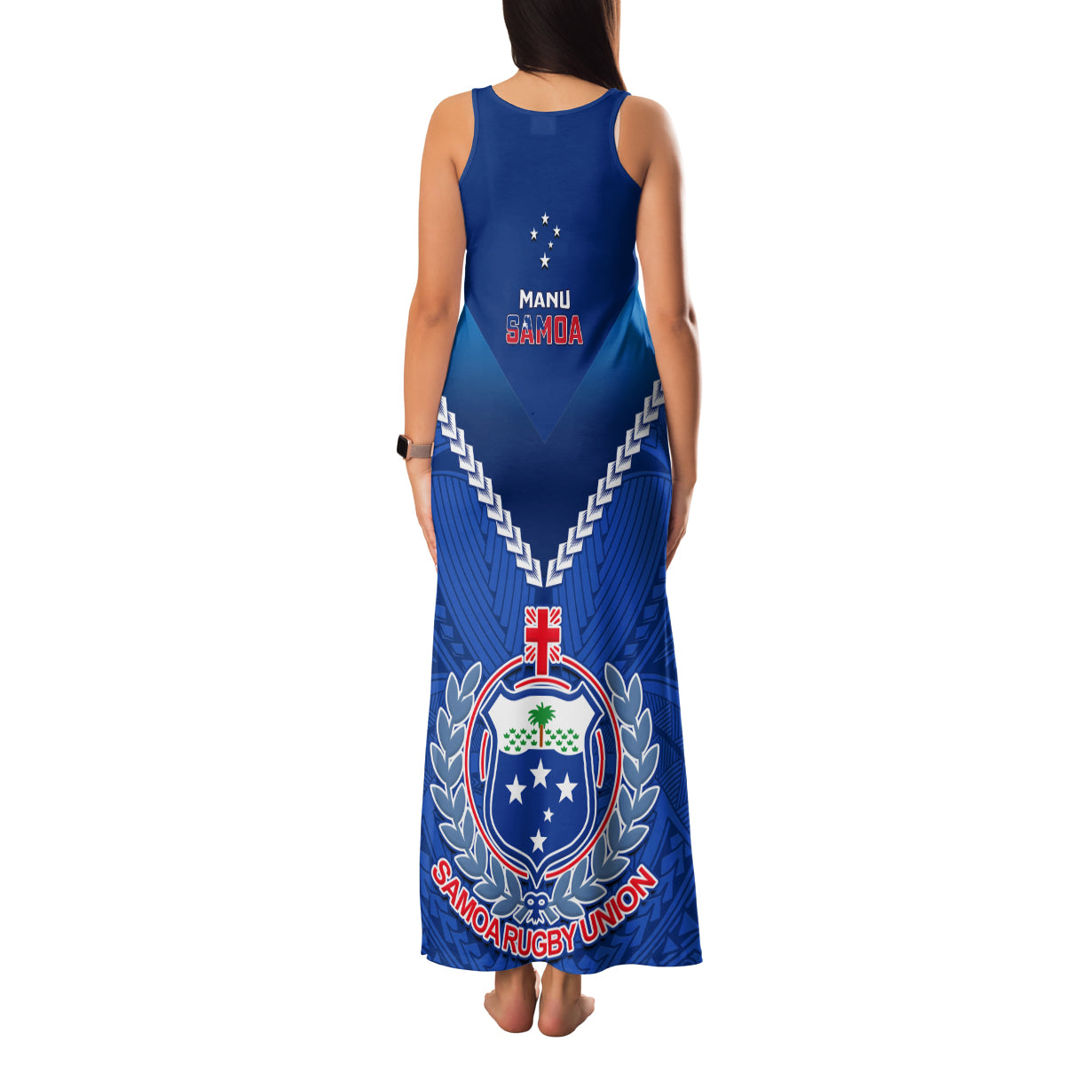 Samoa Rugby Family Matching Tank Maxi Dress and Hawaiian Shirt 2023 Go Manu Samoa LT14 - Polynesian Pride