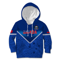 Samoa Rugby Kid Hoodie 2023 Go Manu Samoa LT14 Hoodie Blue - Polynesian Pride