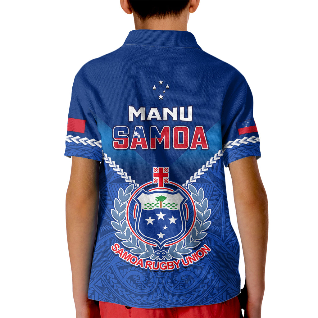 Samoa Rugby Kid Polo Shirt 2023 Go Manu Samoa LT14 - Polynesian Pride