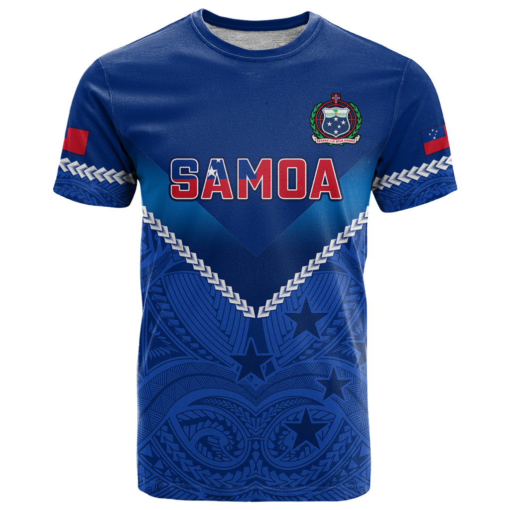 Samoa Rugby T Shirt 2023 Go Manu Samoa LT14 Blue - Polynesian Pride