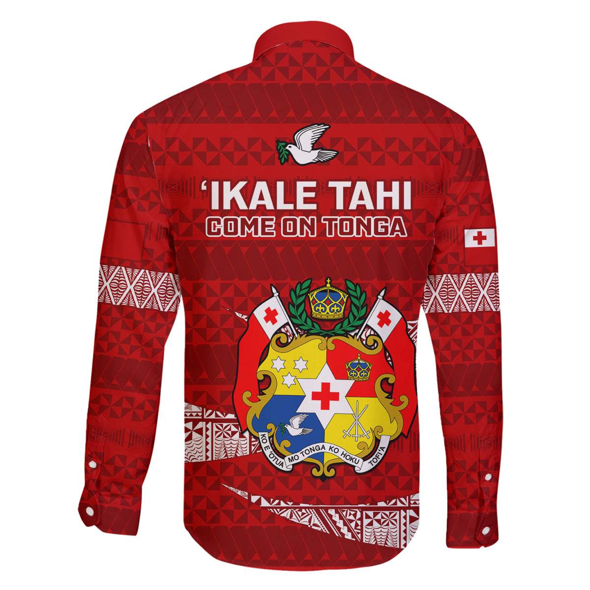 Tonga Rugby Family Matching Long Sleeve Bodycon Dress and Hawaiian Shirt 2023 Ikale Tahi Tongan Ngatu Pattern LT14 - Polynesian Pride