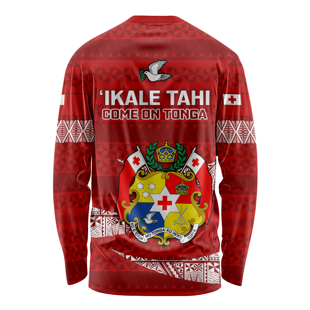 Tonga Rugby Long Sleeve Shirt 2023 Ikale Tahi Tongan Ngatu Pattern LT14 - Polynesian Pride