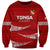 Tonga Rugby Sweatshirt 2023 Ikale Tahi Tongan Ngatu Pattern LT14 Unisex Red - Polynesian Pride