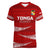 Tonga Rugby Women V Neck T Shirt 2023 Ikale Tahi Tongan Ngatu Pattern LT14 Female Red - Polynesian Pride