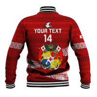 Custom Tonga Rugby Baseball Jacket 2023 Ikale Tahi Tongan Ngatu Pattern LT14 - Polynesian Pride