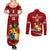 Custom Tonga Rugby Couples Matching Summer Maxi Dress and Long Sleeve Button Shirts 2023 Ikale Tahi Tongan Ngatu Pattern LT14 - Polynesian Pride