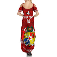 Custom Tonga Rugby Summer Maxi Dress 2023 Ikale Tahi Tongan Ngatu Pattern LT14 - Polynesian Pride