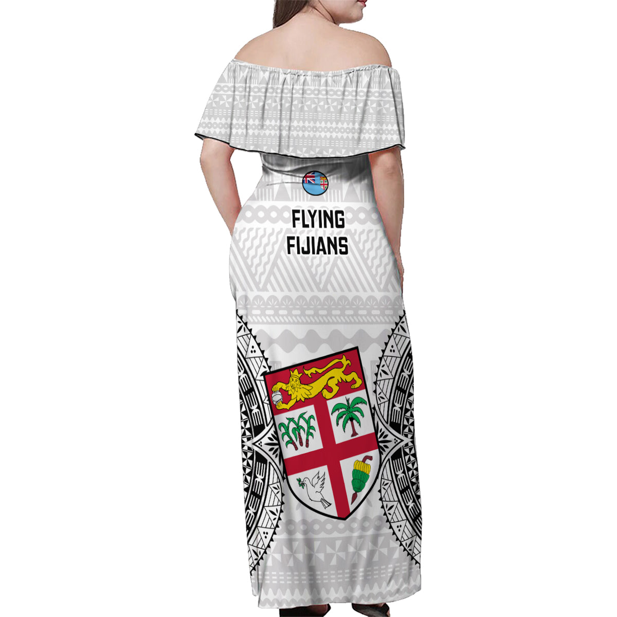 Fiji Rugby Family Matching Off Shoulder Maxi Dress and Hawaiian Shirt 2023 Go Champions World Cup Fijian Tapa Pattern LT14 - Polynesian Pride