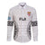 Fiji Rugby Long Sleeve Button Shirt 2023 Go Champions World Cup Fijian Tapa Pattern LT14 Unisex White - Polynesian Pride