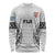 Fiji Rugby Long Sleeve Shirt 2023 Go Champions World Cup Fijian Tapa Pattern LT14 Unisex White - Polynesian Pride