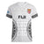 Fiji Rugby Women V Neck T Shirt 2023 Go Fijian Tapa Pattern World Cup LT14 Female White - Polynesian Pride