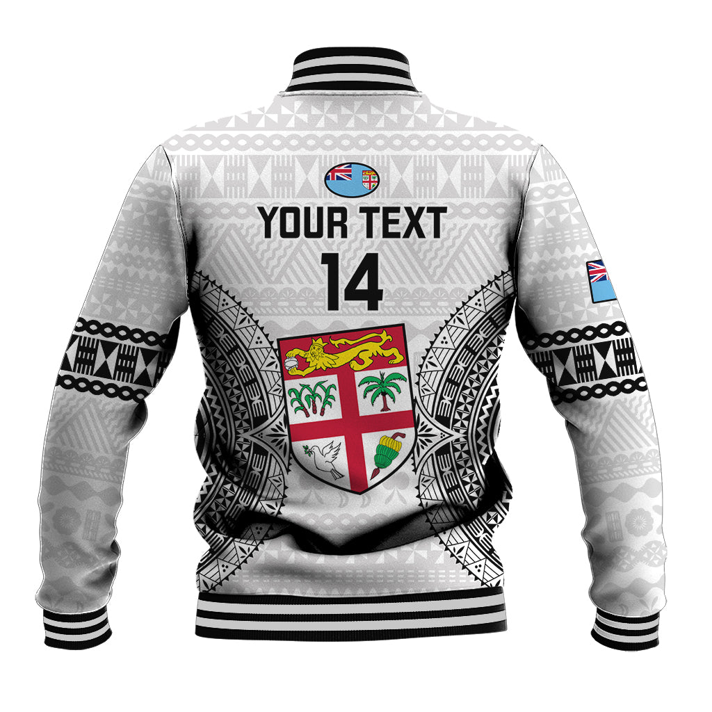 Custom Fiji Rugby Baseball Jacket 2023 Go Champions World Cup Fijian Tapa Pattern LT14 - Polynesian Pride