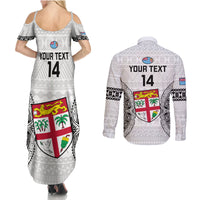 Custom Fiji Rugby Couples Matching Summer Maxi Dress and Long Sleeve Button Shirts 2023 Go Champions World Cup Fijian Tapa Pattern LT14 - Polynesian Pride