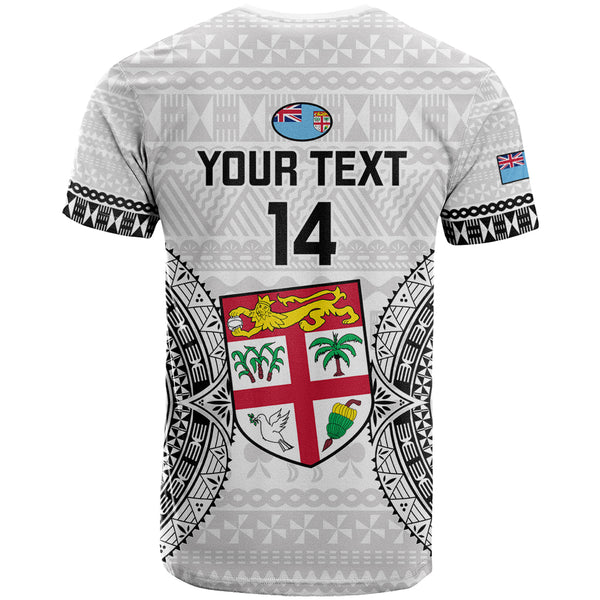 Fiji Rugby Long Sleeve Button Shirt World Cup 2023 Fijian Tapa Pattern Blue Version LT05 main image 1