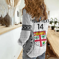 Custom Fiji Rugby Women Casual Shirt 2023 Go Champions World Cup Fijian Tapa Pattern LT14 - Polynesian Pride