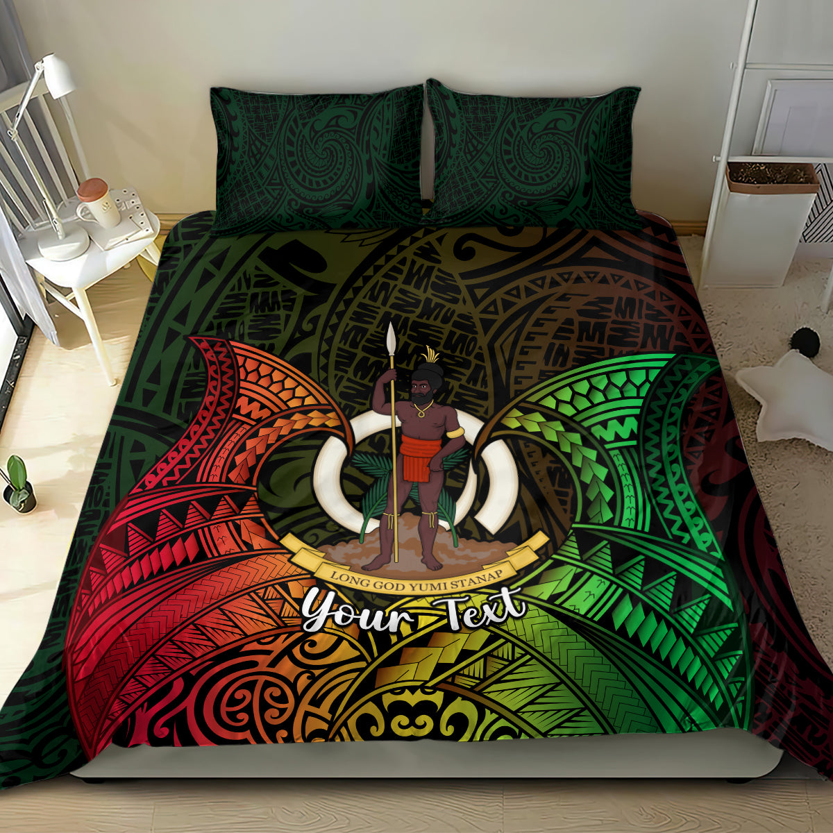 Personalised Vanuatu Family Day Bedding Set Happy 26 December Vanuatuan Pig Tusk LT14 - Polynesian Pride