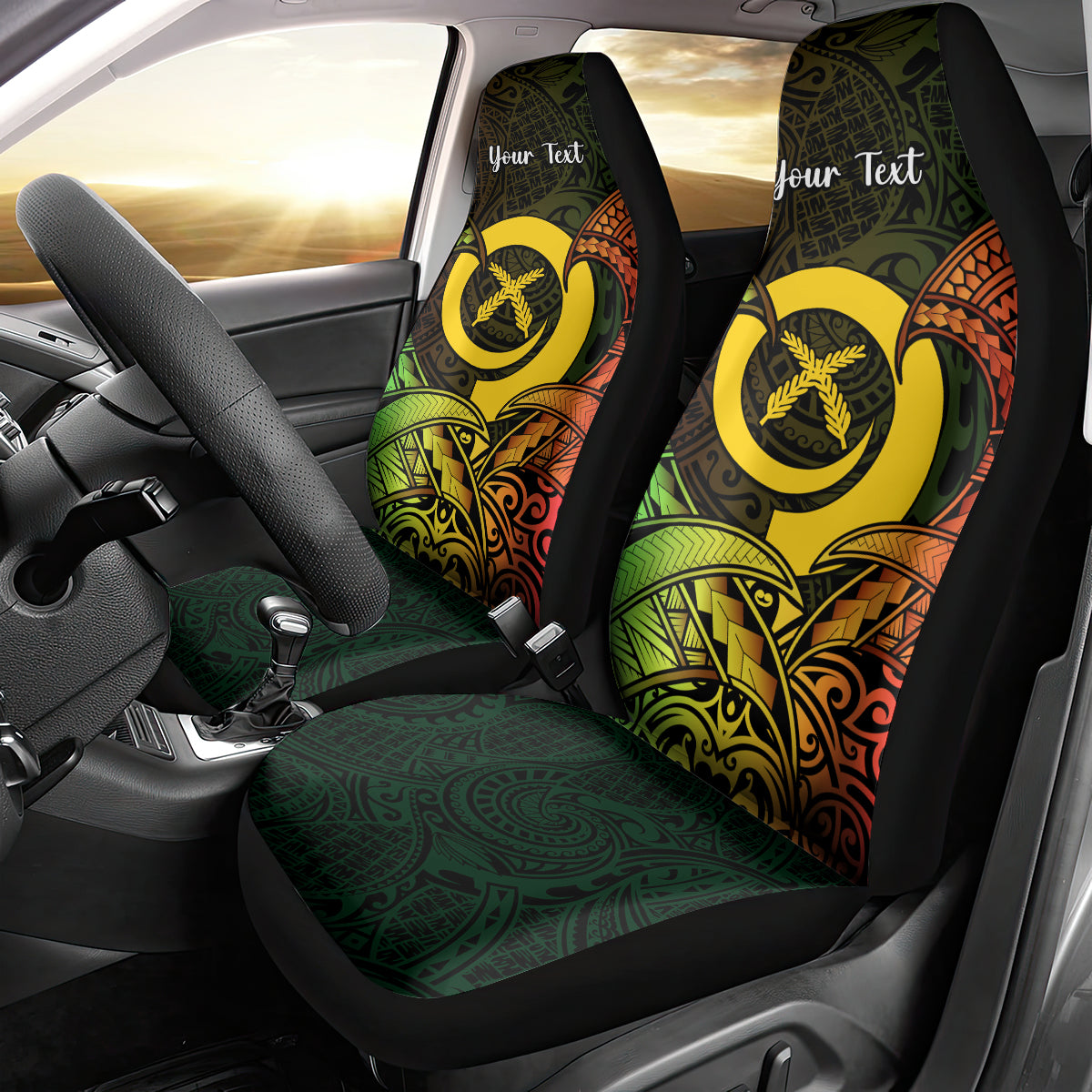 Personalised Vanuatu Family Day Car Seat Cover Happy 26 December Vanuatuan Pig Tusk LT14 - Polynesian Pride