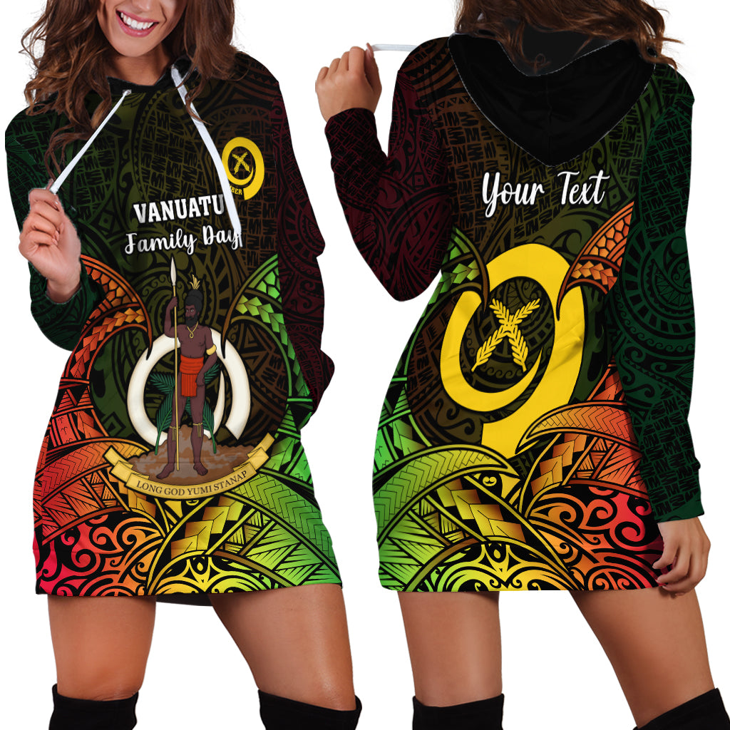 Personalised Vanuatu Family Day Hoodie Dress Happy 26 December Vanuatuan Pig Tusk LT14 - Polynesian Pride