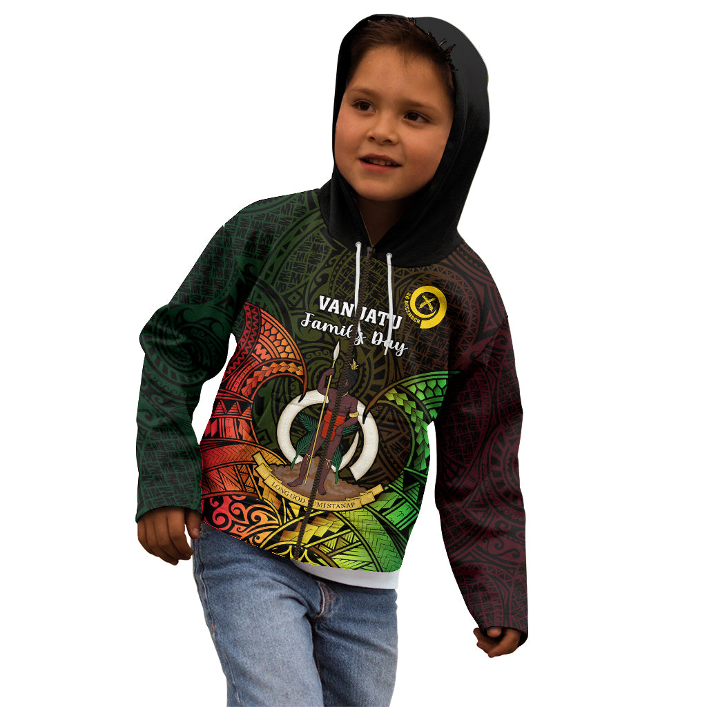 Personalised Vanuatu Family Day Kid Hoodie Happy 26 December Vanuatuan Pig Tusk LT14 - Polynesian Pride