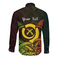 Personalised Vanuatu Family Day Long Sleeve Button Shirt Happy 26 December Vanuatuan Pig Tusk LT14 - Polynesian Pride