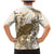 Brown And White Hawaii Chameleon Family Matching Mermaid Dress and Hawaiian Shirt Plumeria Polynesian Tribal Art