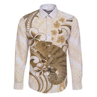 Brown And White Hawaii Chameleon Family Matching Mermaid Dress and Hawaiian Shirt Plumeria Polynesian Tribal Art