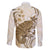 Brown And White Hawaii Chameleon Family Matching Puletasi and Hawaiian Shirt Plumeria Polynesian Tribal Art