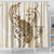 Brown And White Hawaii Chameleon Shower Curtain Plumeria Polynesian Tribal Art