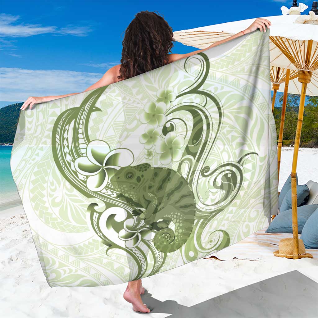 Green And White Hawaii Chameleon Sarong Plumeria Polynesian Tribal Art LT14 One Size 44 x 66 inches Lime Green - Polynesian Pride