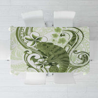 Green And White Hawaii Chameleon Tablecloth Plumeria Polynesian Tribal Art