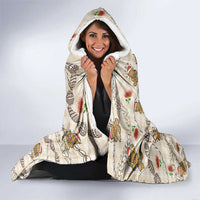 Beige Palaka Hawaii Mele Kalikimaka Hooded Blanket Ohia Lehua Shell Leis Funny Gingerbread Santa - Polynesian Pride