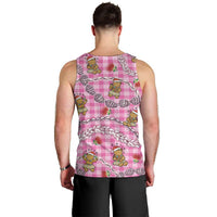 Pink Palaka Hawaii Mele Kalikimaka Men Tank Top Ohia Lehua Shell Leis Funny Gingerbread Santa LT14 - Polynesian Pride
