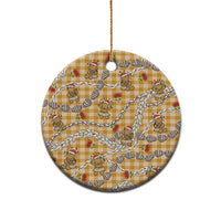 Gold Palaka Hawaii Mele Kalikimaka Ceramic Ornament Ohia Lehua Shell Leis Funny Gingerbread Santa - Polynesian Pride