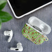 Green Palaka Hawaii Mele Kalikimaka AirPods Case Ohia Lehua Shell Leis Funny Gingerbread Santa - Polynesian Pride