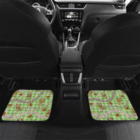 Green Palaka Hawaii Mele Kalikimaka Car Mats Ohia Lehua Shell Leis Funny Gingerbread Santa - Polynesian Pride