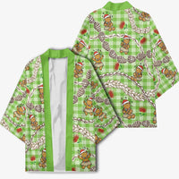 Green Palaka Hawaii Mele Kalikimaka Kimono Ohia Lehua Shell Leis Funny Gingerbread Santa - Polynesian Pride