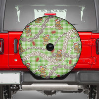 Green Palaka Hawaii Mele Kalikimaka Spare Tire Cover Ohia Lehua Shell Leis Funny Gingerbread Santa - Polynesian Pride