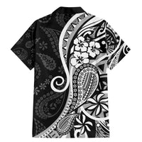 Black Polynesia Paisley Family Matching Mermaid Dress and Hawaiian Shirt Polynesian With Tropical Flowers LT14 - Polynesian Pride