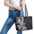 Black Polynesia Paisley Leather Tote Bag Polynesian With Tropical Flowers LT14 - Polynesian Pride