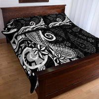 Black Polynesia Paisley Quilt Bed Set Polynesian With Tropical Flowers LT14 - Polynesian Pride