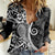 Black Polynesia Paisley Women Casual Shirt Polynesian With Tropical Flowers LT14 Female Black - Polynesian Pride